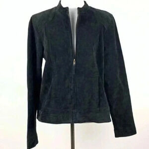 Ruff Hewn suede jacket sz L black zip up western